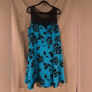 Formal Dress Teal Sheer Peplum